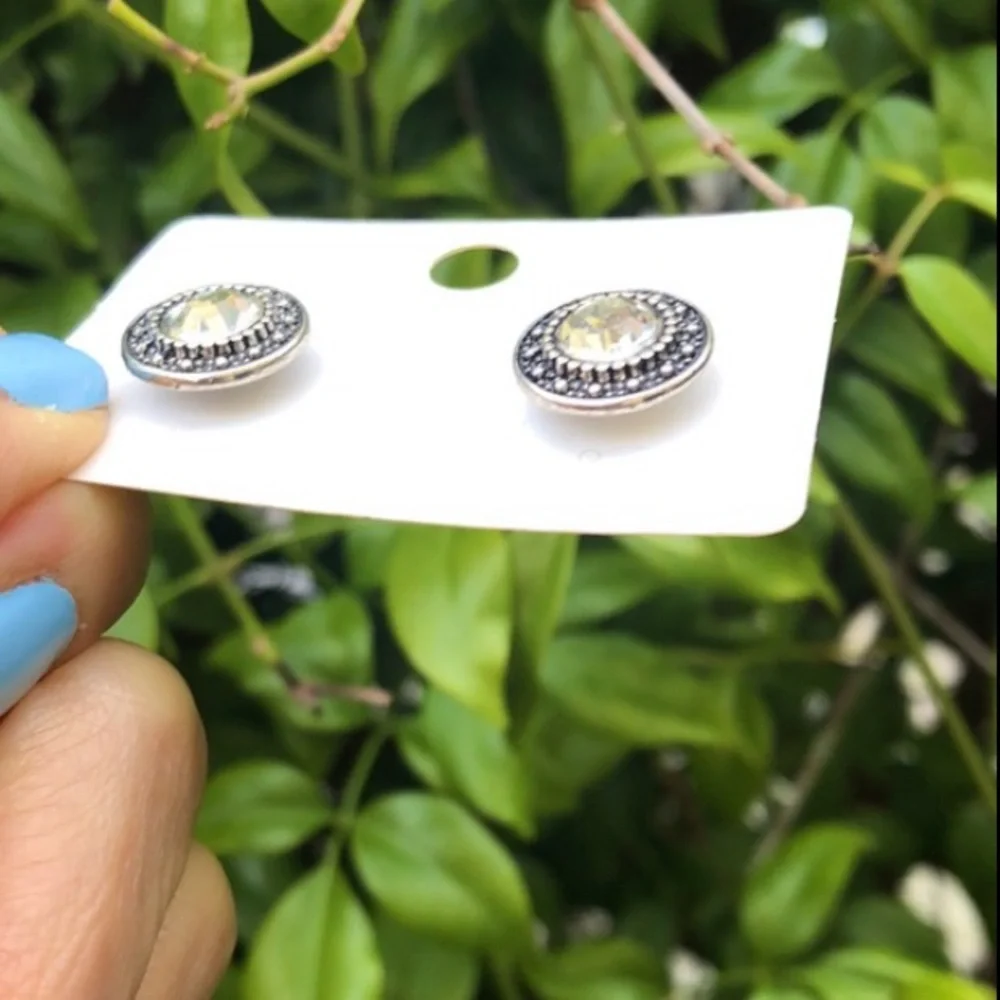 Silver + Black Crystal Bohemian Earrings